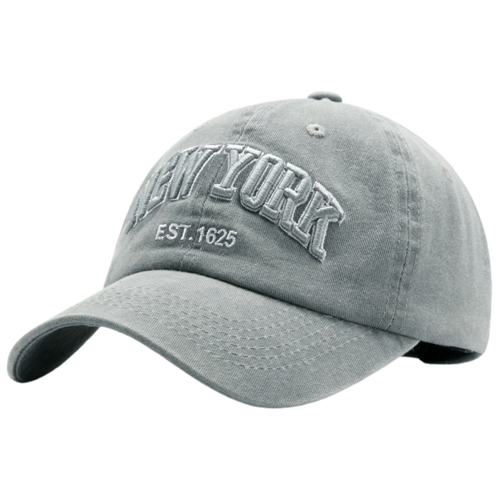 thumbnail image 4 of Gorra de béisbol vintage unisex de denim - Bordado «New York», ajustable, estilo «dad hat» - Talla única, 4 of 4